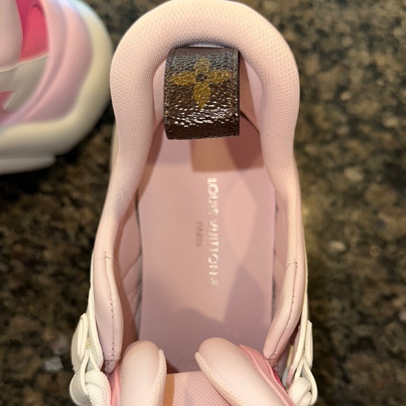 Louis Vuitton Pink and White Chunky Sneakers - Picture 4 of 6